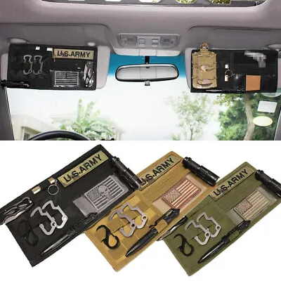 Tactical Molle Car Sun Visor Organizer Storage Bag Nylon Auto Panel Accessories • $9.99