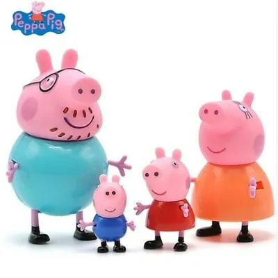 Peppa Pig Cake Toppers 4 Figures Toys Cupcake Birthday Fondant Party Kids Cakes • $16.41