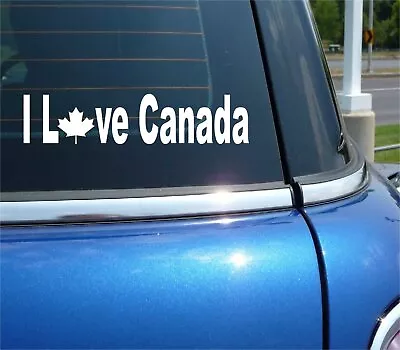 I Love Canada Canadian Maple Leaf Great White North Funny Car Decal Sticker Wall • $2.94