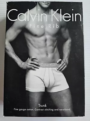 Calvin Klein Fine Rib Trunk Underwear Sizes Large XL Colour White Grey • $19.99