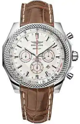 Breitling Bentley Barnato Steel Brown Crocodile Leather Silver Dial A25368 • $12114.88