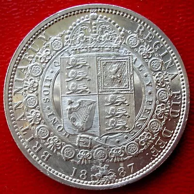 Victoria Jubilee Head 1887 Sterling Silver Half Crown Very High Grade • £0.99