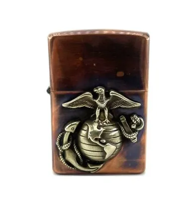 New Handmade USMC Copper With Zippo Lighter - Embossed Marine Corps Emblem • $59.99