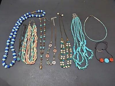 Vintage Native American Turquoise Jewelry Necklace Lot Sterling Silver Beaded • $12.50