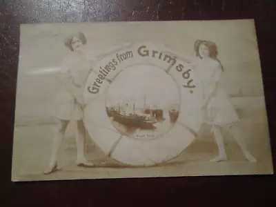 £3.99 • Buy Postcard Of Greetings From Grimsby (Royal Dock) Posted 1906