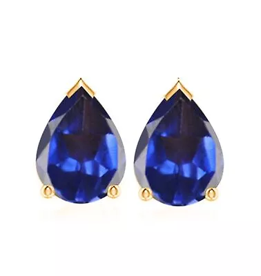 Royal Blue Tanzanite Earrings In 14K Yellow Gold • £314.83