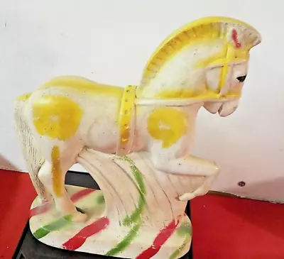 Vintage Chalkware Figurine Mid Century Carnival Prize Horse 11  NICE • $24.95