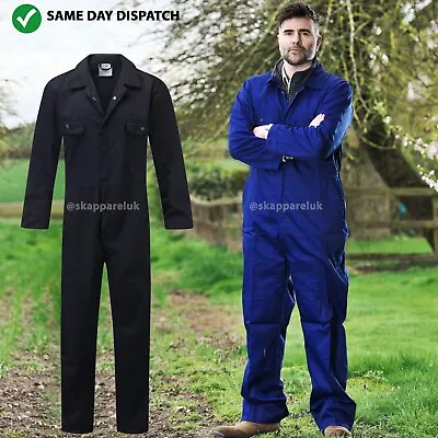 Mens / Ladies Boilersuit Coverall Overalls Workwear Stud Front College Mechanics • £14.99