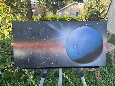 Mad Scientist 40k Paint Rework Space Art Work￼ 10 X 20” On Canvas Planet Galaxy • $29.10