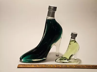 Stiletto High Heel Shoe Ladies Glass Bottles Pair 4.5  & 8  Liquor Decanter New • $14.99