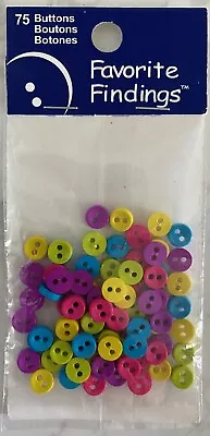 Favorite Findings Buttons - BRIGHTS - Miniature 75 Count • $2.25