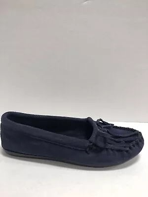 Minnetonka Women’s Kilty Hardsole Moccasins Navy Size 7.5M • $46.99