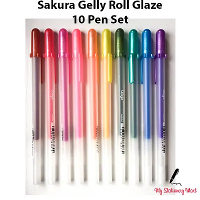 10 X Sakura Gelly Roll Gel Pen Glaze Set  • £13.99