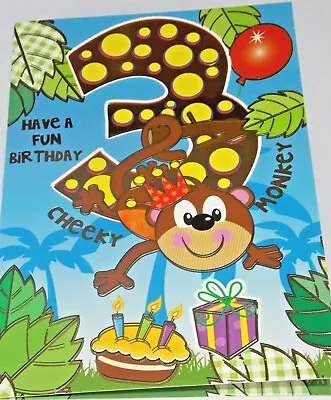 Boys 3rd Birthday Card. Cheeky Monkey Theme. Heartstrings Cards. • £1.75