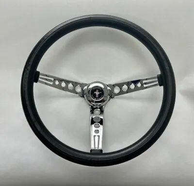 1965-1969 Mustang 15  Black Steering Wheel Foam Grip Chrome Spokes Complete Kit • $143.95