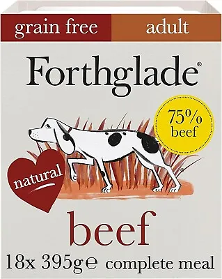 Forthglade Complete Natural Wet Adult Dog Food Grain Free Beef 18 X 395g Trays • £21.49