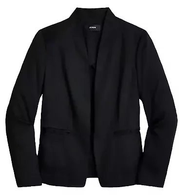 New J.crew Black Going Out In Gramercy Twill Blazer Jacket Bk027 Size 0 • $59.99