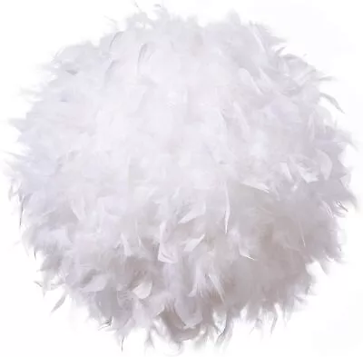 Waneway Feather Light Shade For Ceiling Pendant Light Fluffy Lamp Shade Lampsh • £26.46