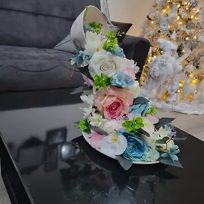Handmade Floating Cup With Colorful Artificial Flowers • $150