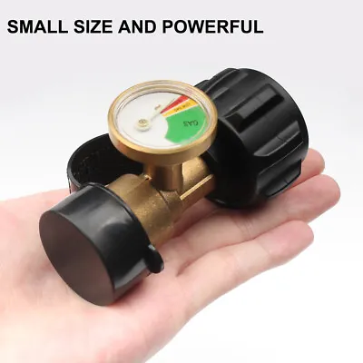 Propane Tank Gauge Brass Adapter W/Gas Pressure Level Meter Indicator For BBQ RV • $11.43