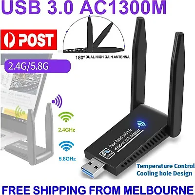 AC1300 USB 3.0 WiFi Wireless Adapter Dongle 802.11ac 5GHz Dual Band 11AC • $19.76