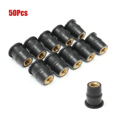 M5x0.8mm Pack Rubber Brass Well Nuts Replacement Part For Motorcycle Windscreen • $16.14