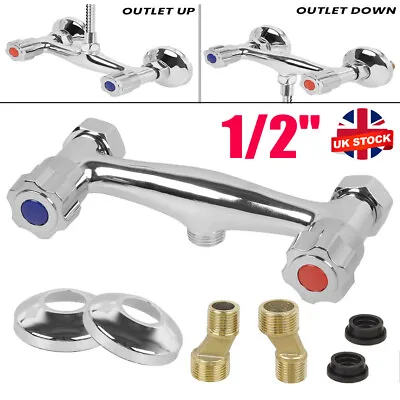 Modern-Thermostatic Exposed Bar Shower Mixer Valve Tap Chrome Bottom 1/2 Outlet~ • £10