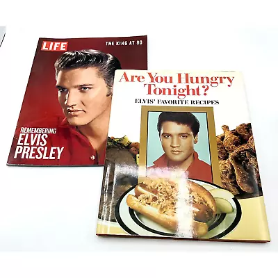 Life: Remembering Elvis Presley Magazine & Are You Hungry Tonight? HC Cookbook • $39.99