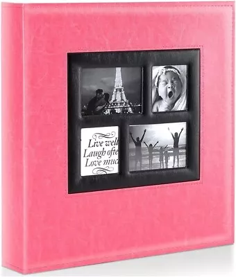 £27.91 • Buy Photo Album 1000 Pockets 6x4 Photos Extra Large Size Leather Cover Classic Pink