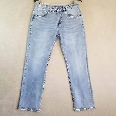 Buffalo David Bitton Mens 32x30 Jeans STRAIGHT SIX Stretch Blue Light Wash Denim • $19.99