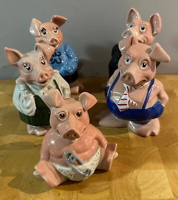 Complete Set Of 5 Natwast Wade Piggy Banks NatWest Pigs • £150