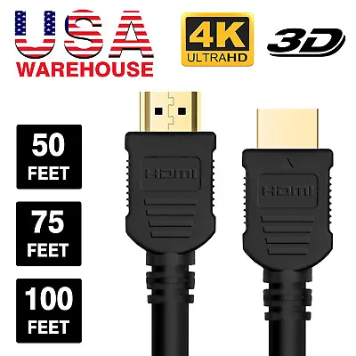 HDMI Cable 4K High Speed Cord 2.1 For LAPTOP PC TV LCD 50 75 100FT • $99.90