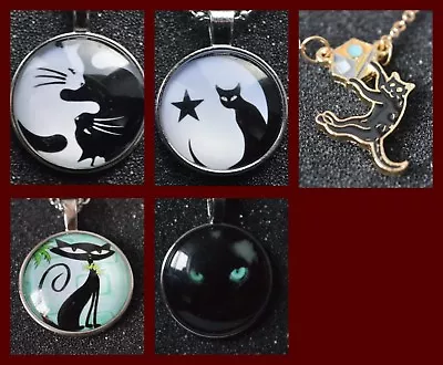 £2.99 • Buy Cat Pendant Necklace Chain Statement Jewellery Kitten Round Lover Gift Ladies
