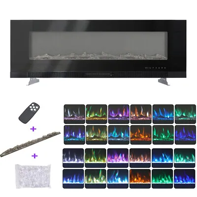 72 50 60 Inch Electric Fireplace 12 LED Color Flame Effect Electric Fire Heater • £209.95
