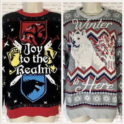 $19.35 • Buy NWT HBO GAMES OF THRONES Women's Knitted Ugly Christmas Sweaters 