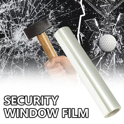 8Mil Clear Security Window Film Shatterproof UV Home Office Glass Protection • $33.91