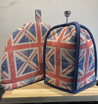 Handmade Tea Cosy / Teapot Cover & Matching Cafetiere Cosy - Coronation . • £29