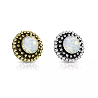 £6.47 • Buy Dermal Anchor - Vintage Piercing Opal Inset Micro Dermal Ball Zirconia #663