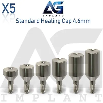 5 Standard Healing Cap Abutment 4.6mm Titanium For Dental Hexagon 2.42mm • $49