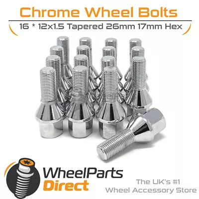 Wheel Bolts (16) 12x1.5 Chrome For Daewoo Racer II 95-97 On Aftermarket Wheels • $17.67