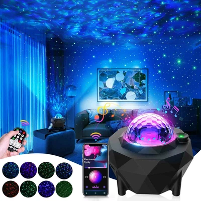 £16.99 • Buy LED Galaxy Star Cloud Projector Night Light Ocean Wave Lamp Bluetooth Music APP