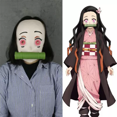 $13.79 • Buy Halloween Demon Slayer Kamado Nezuko Comic Cosplay Face Mask Latex Party Costume