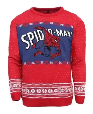 £16.99 • Buy Marvel Classic Spiderman Knitted Christmas Jumper Mens Women Unisex Xmas Sweater