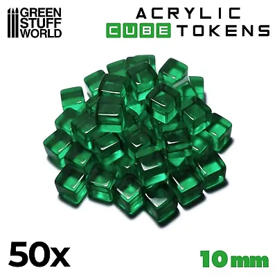 Cube Tokens GREEN 10mm - Markers Meeples - Tabletop Cards And Board Games • $8.30