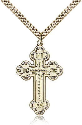 Gold Filled Cross Necklace For Men On 24 Chain - 30 Day Money Back Guarantee • $204.75