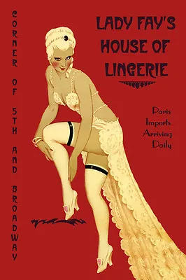Fashion Lady Fay's Lingerie Vintage Art Deco Poster Reproduction FREE S/H • $17.90