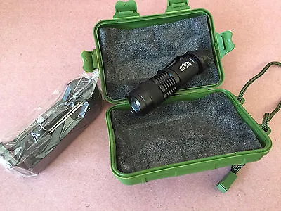 Cree LED 140 Lumen Aluminum Tactical Flashlight With Belt Clip Case And Charger • $3.99