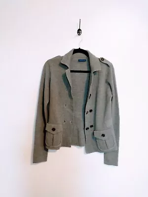 Martin + OSA Grey Knit 100% Merino Wool Cardigan With Buttons And Pockets. Size • $40