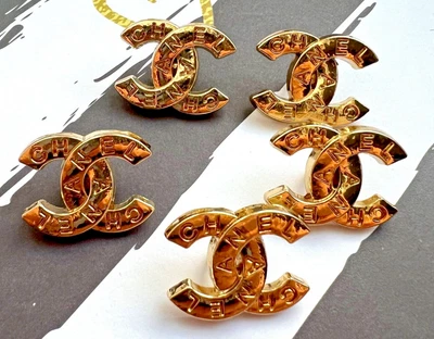 £33.97 • Buy SET 2 LOT CHANEL Button Buttons Ø 0,79 X 0,59 Inch 2 X 1,5 Cm Vintage CC Logo