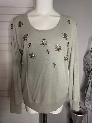 New Woman’s V Cristina Sage Jeweled Accents Long Sleeve Shirt Top Size Small • $17